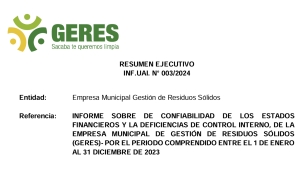 RESUMEN EJECUTIVO INFORME INF UAI N&deg; 003 2024