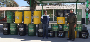 ENTREGA DE CONTENEDORES DIFERENCIADOS A LA FACULTAD T&Eacute;CNICA SUPERIOR EN CIENCIAS POLICIALES (FATESCIPOL)